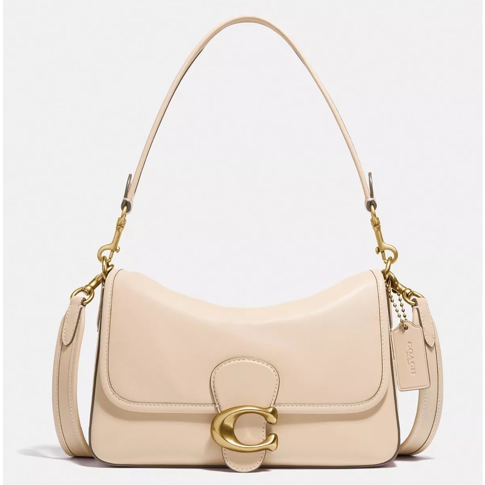 Soft Tabby Leather Shoulder Bag with Removable Crossbody Strap